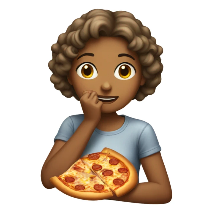 Girl eating pizza sticker