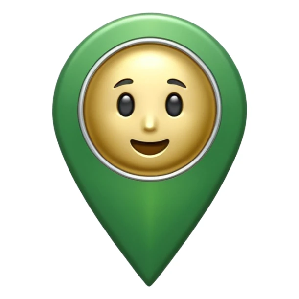 pin location with golden and green colours sticker