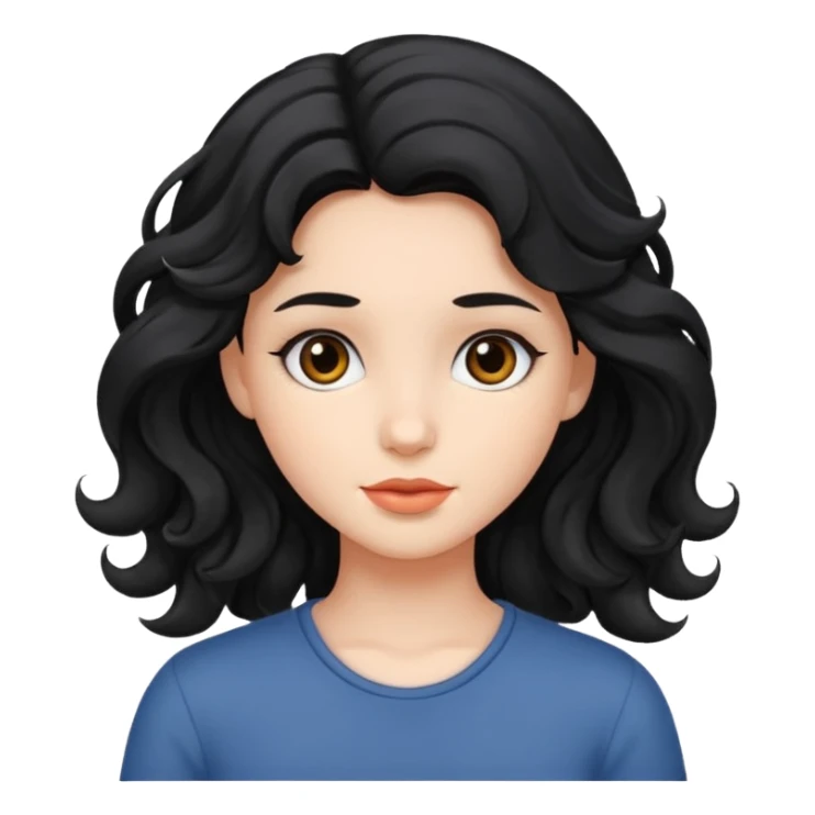 Girl with black wavy hair  sticker