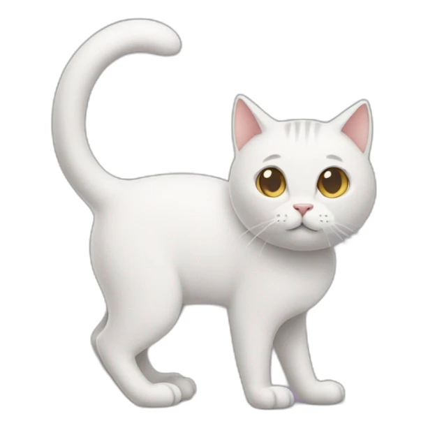 cat with his tail coming of his belly sticker