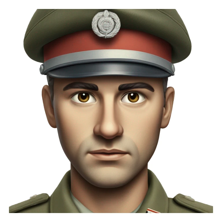 photorealistic serious french soldier 1960s sticker