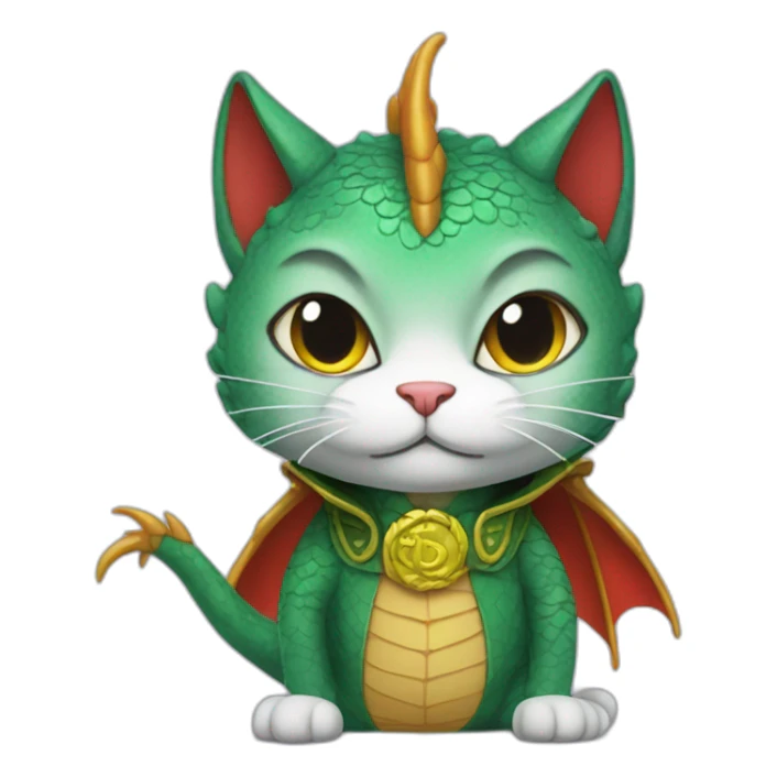 The cat is dressed in a dragon costume sticker