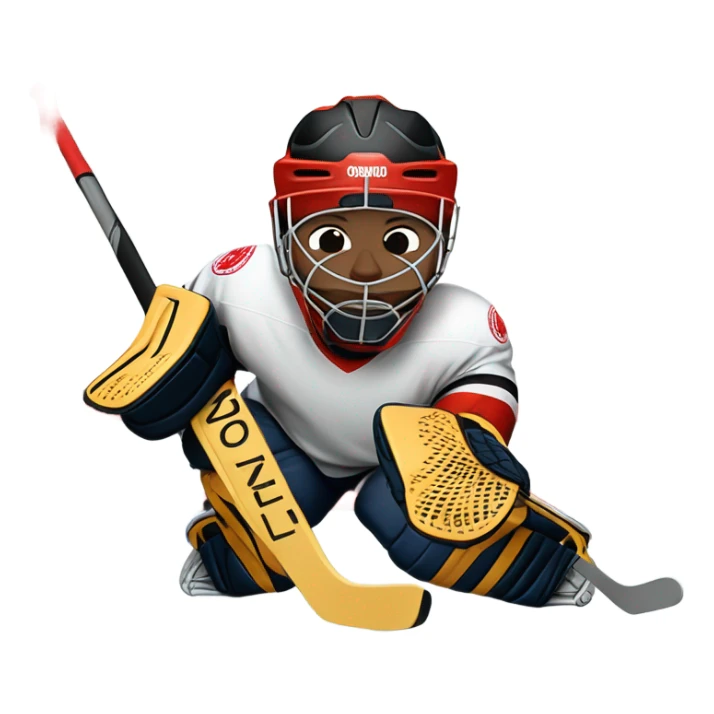 Hockey goalie doing the splits sticker