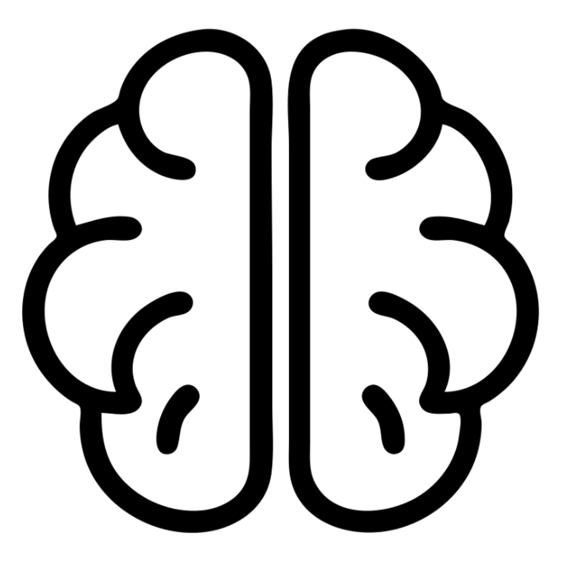 stylized brain icon, minimal lines, modern flat design, purple sticker