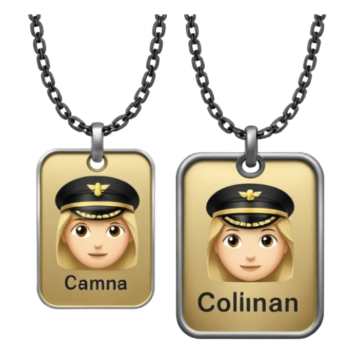 2 x Army name tag on metal chain  sticker
