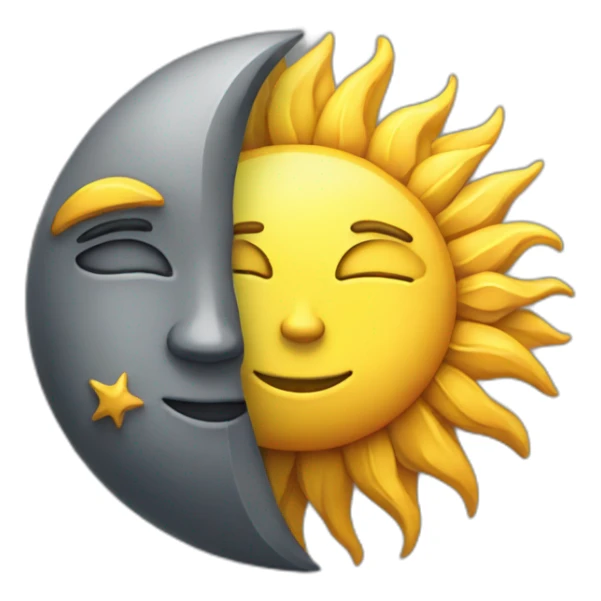 Sun and moon sticker