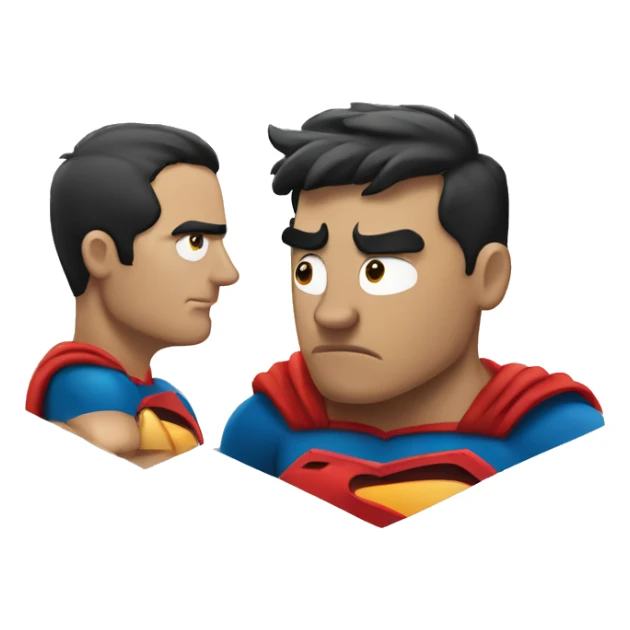 superhero (man) looking at another superhero in disgust sticker
