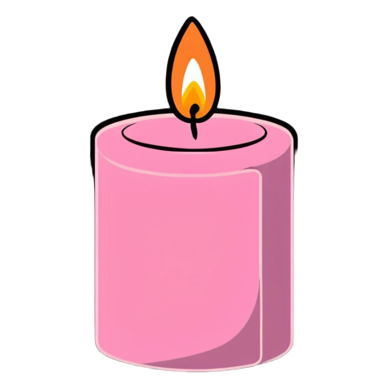 pink pastel candle minimal and cute sticker