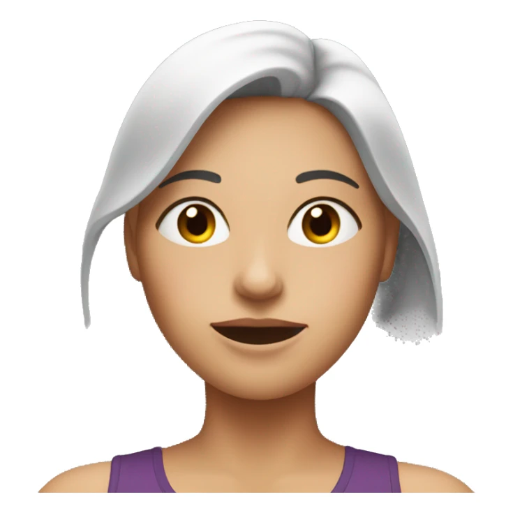 woman's face with working out too sticker