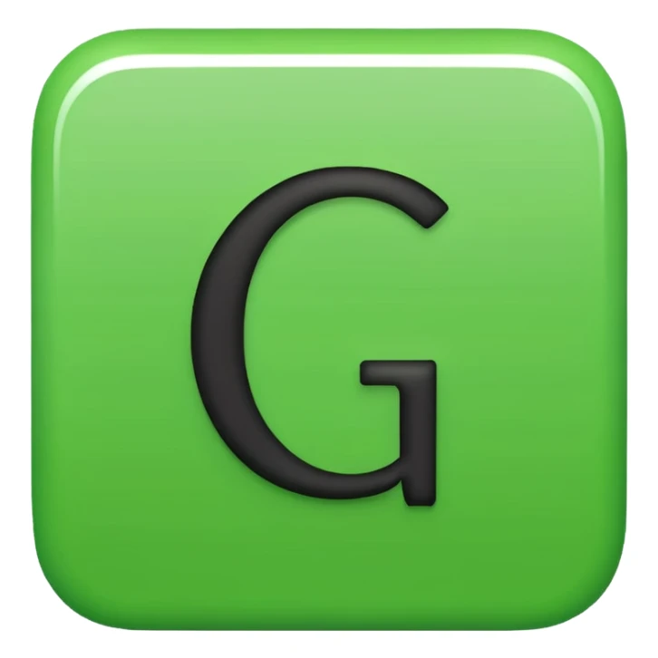 green square emoji that says "G" sticker