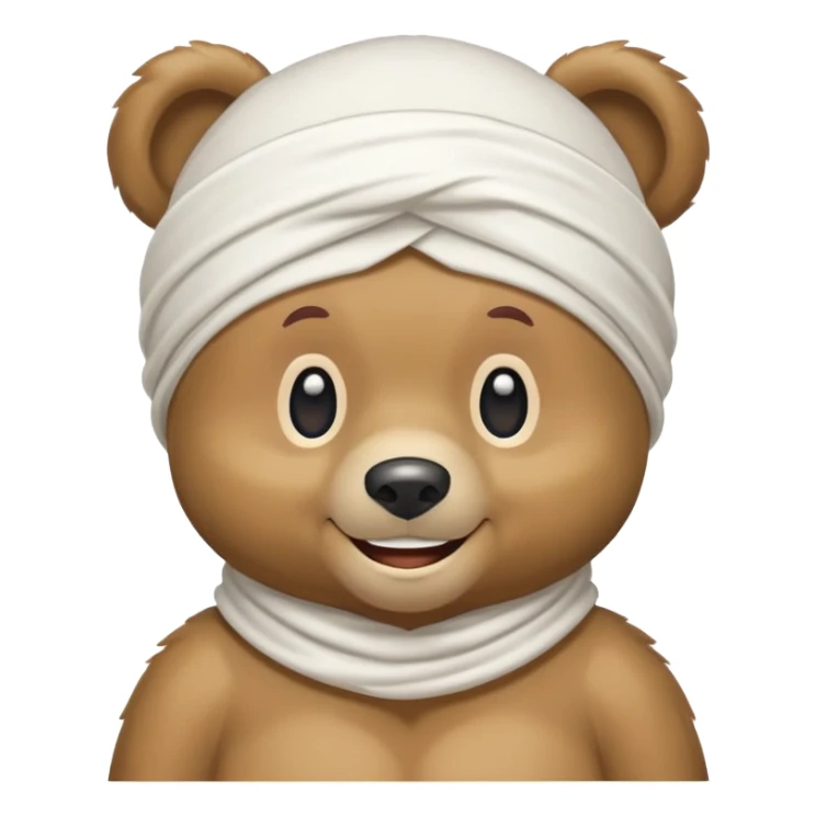 Cartoon bear with a white durag tied around its head sticker