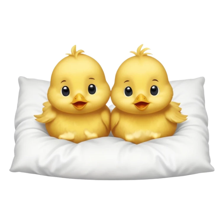 Two baby chicks laying on their back in bed sticker