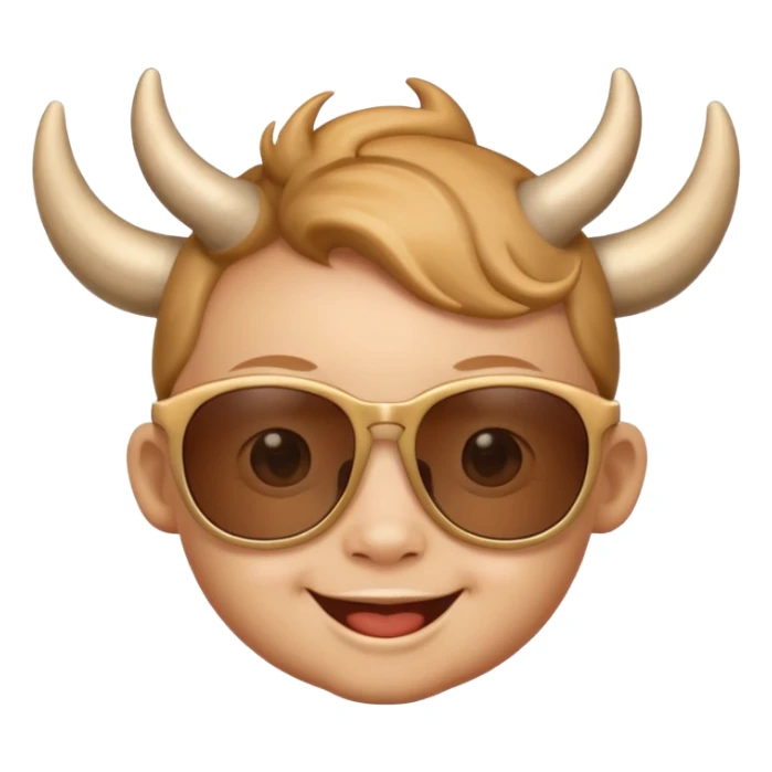 baby with horns and sunglasses sticker