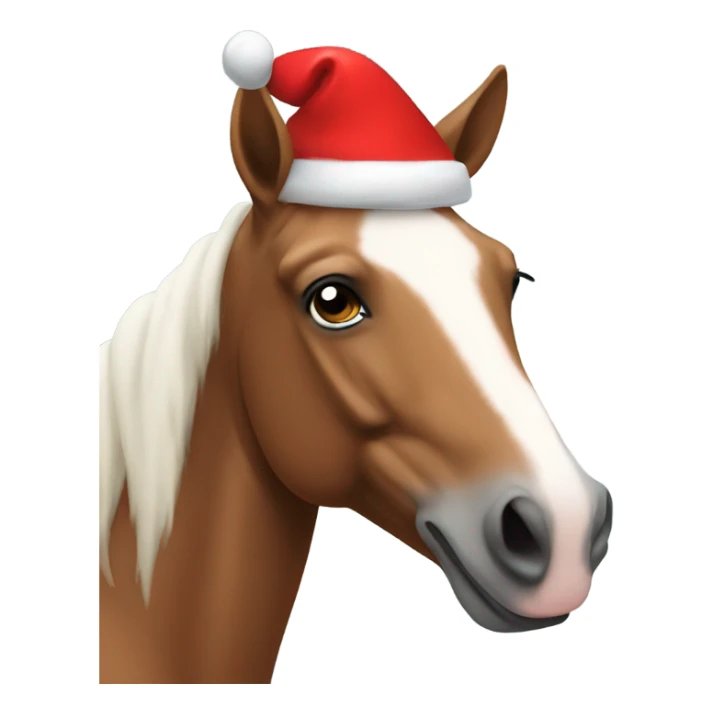Horse wearing a Santa hat sticker