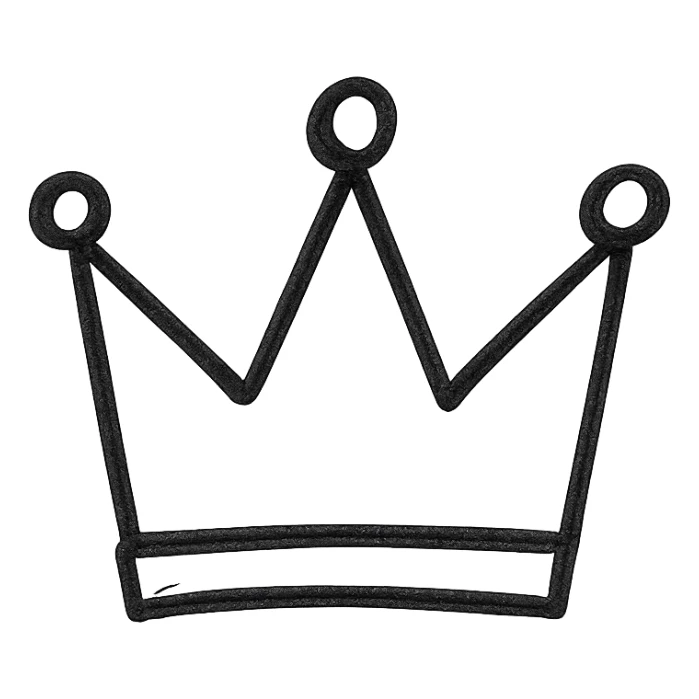 a crown, hand drawn black outline style sticker
