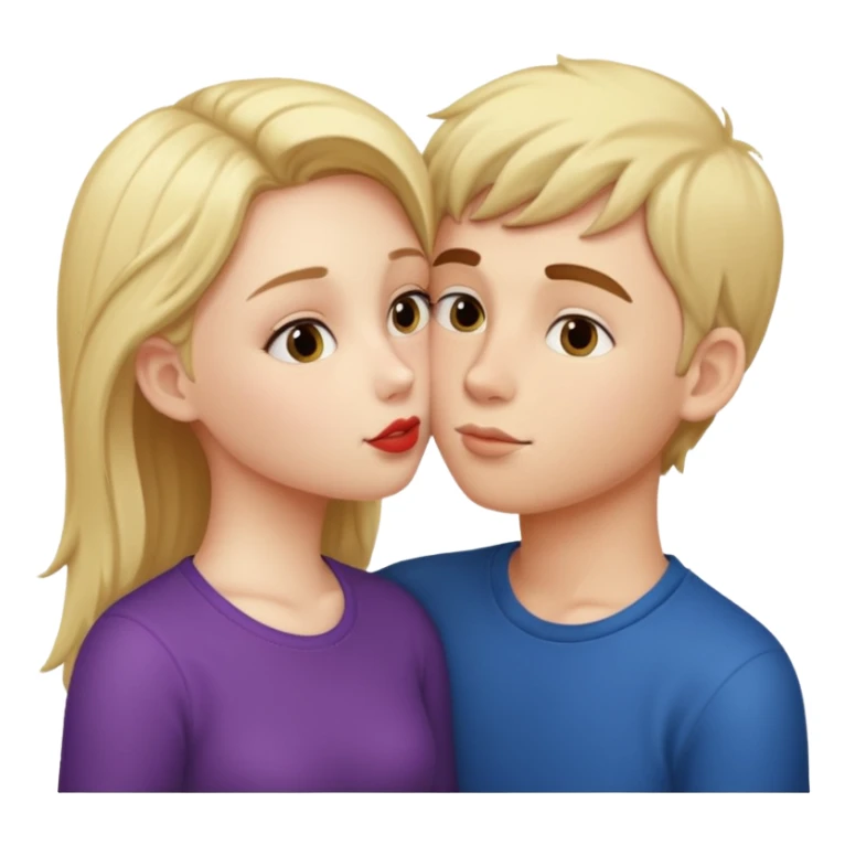 Girl kissing boy sticker