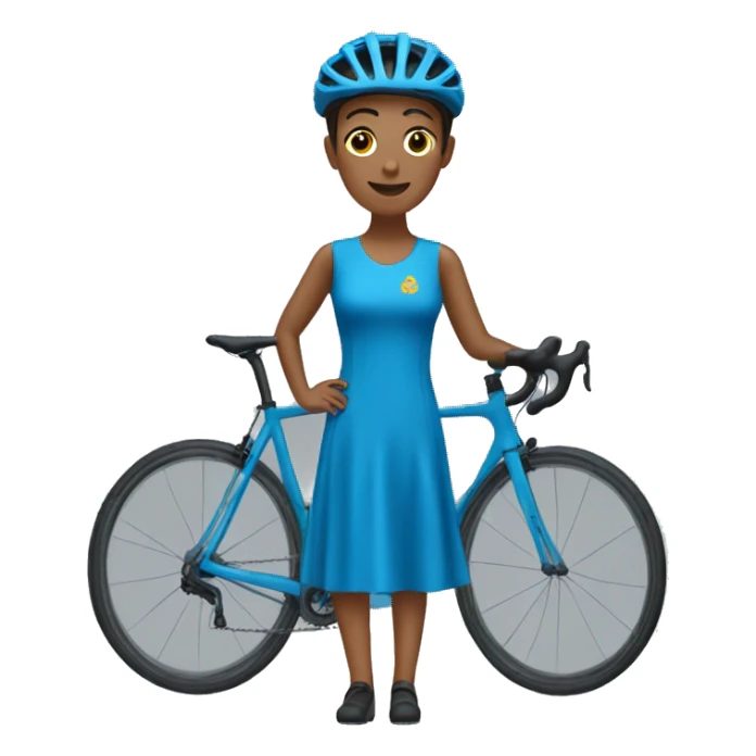 Ciclista vestido en azul sticker