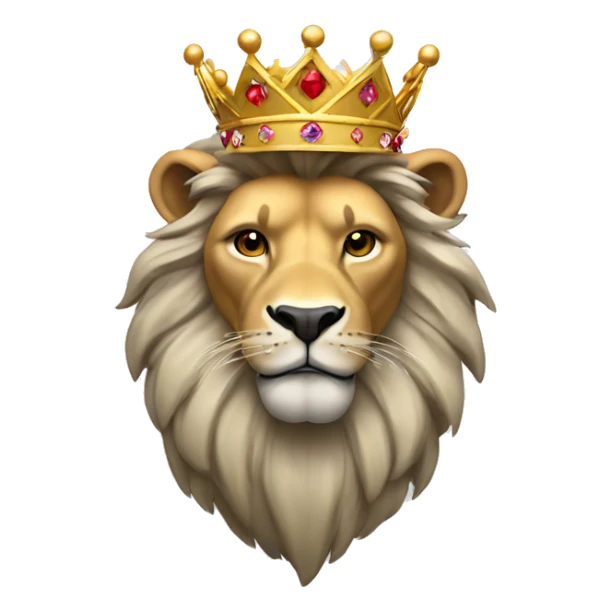 Un león con corona de diamentes y rubíes  sticker
