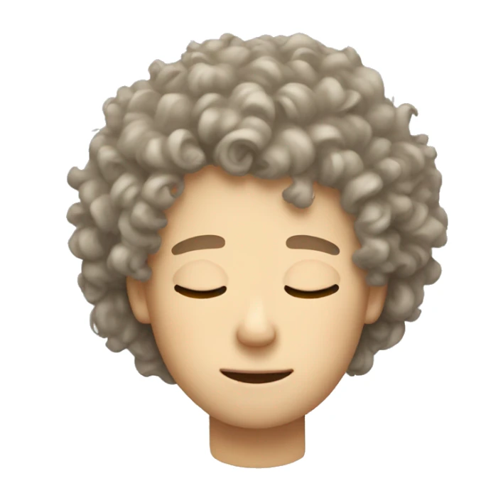 White boy curly hair sleeping  sticker