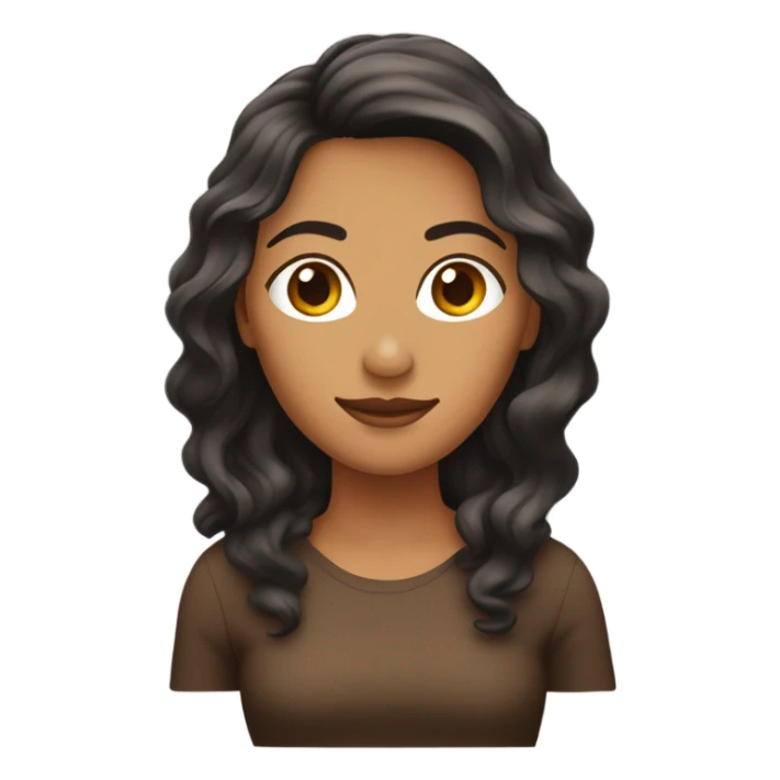 chica castaña oscura ondulada de tez clara  sticker