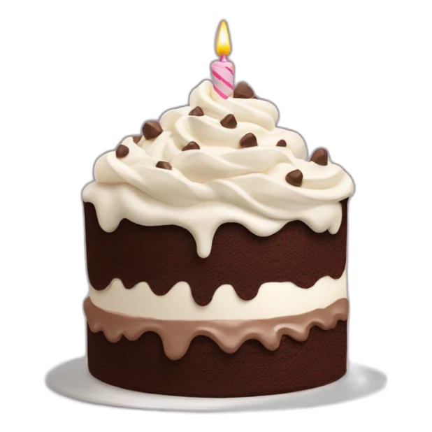 Chocolate birthday cake with whipping cream frosting  sticker