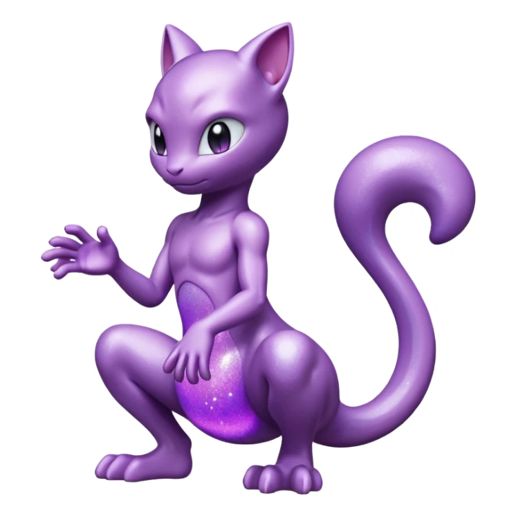 Pokemon legendary glitter purple and pink mewtwo sticker
