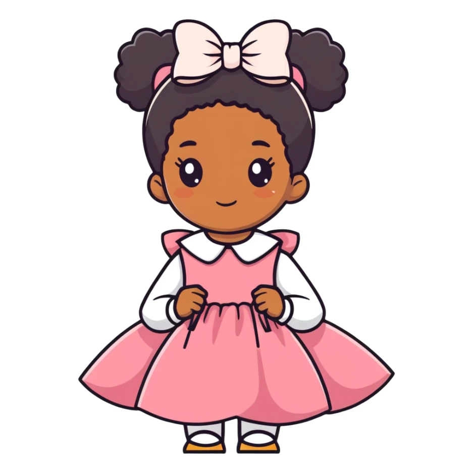 Black girl with bow in hair sticker