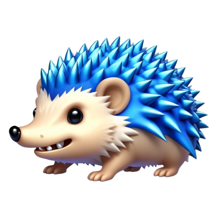 an electric hedgehog with sharp teeth, metal spikes, and strong fangs sticker
