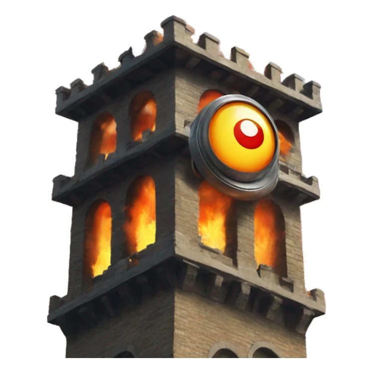 Flaming eye on top of tower sticker