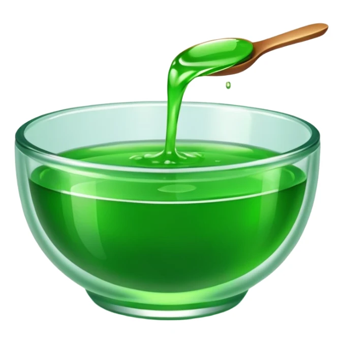 small dipping bowl of green liquid, vibrant, simple, clear sticker
