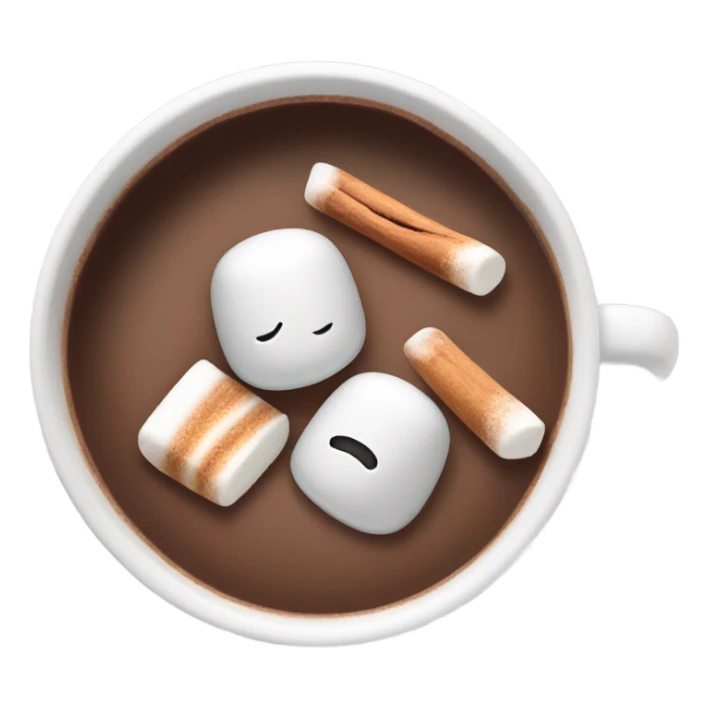 being cup of hot chocolate with marshmallows and cinnamon sticker