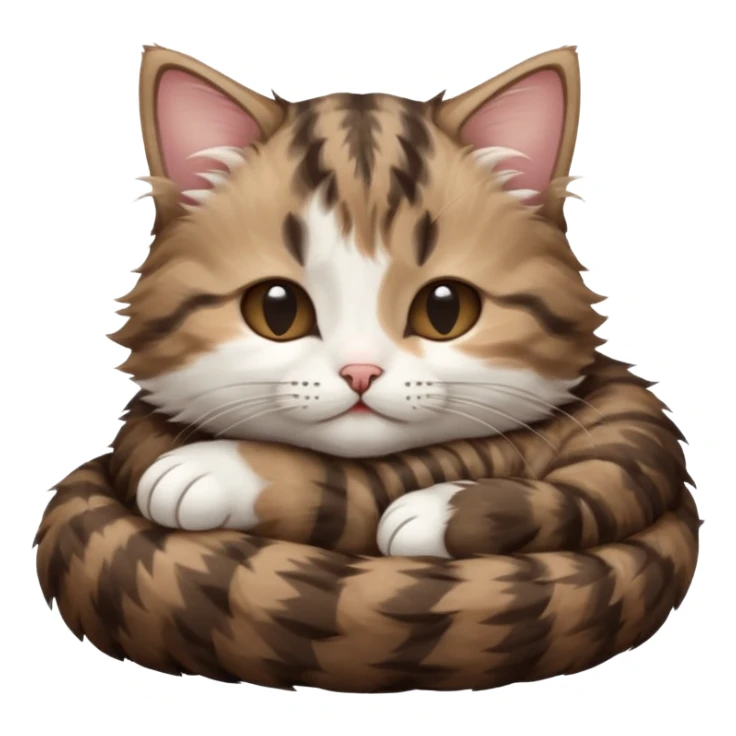 dark brown tabby and white kitten in funny positions with eyes closed sticker