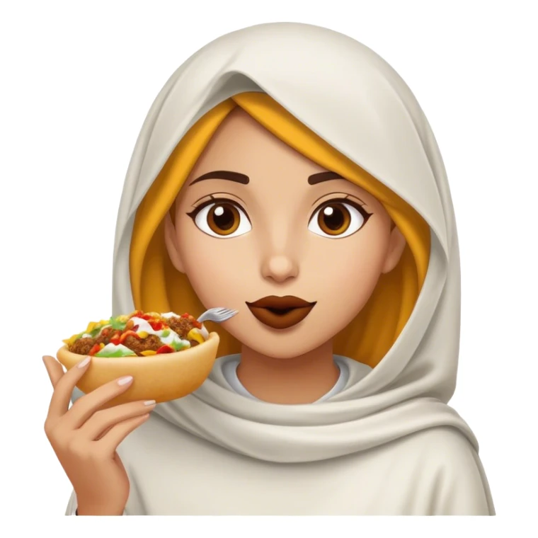 Girl eating halal guys  sticker