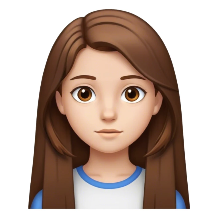 Une fille de 14 ans cheveux brun et mis long lisse   sticker