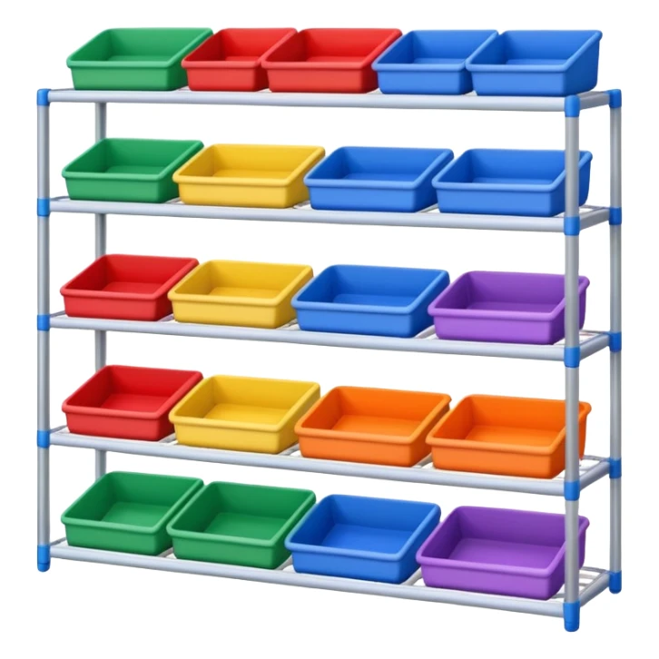 store display shelf with stuff organized lines sticker