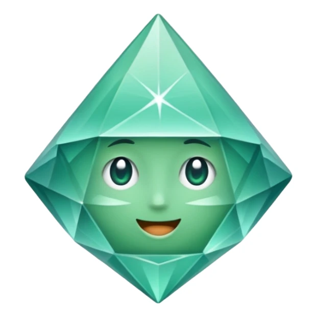 Diamante verde água sem rosto sticker