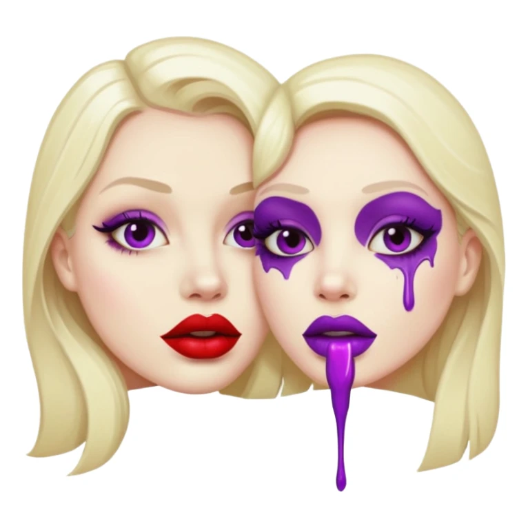 pair of bloody lips with purple lipstick on sticker