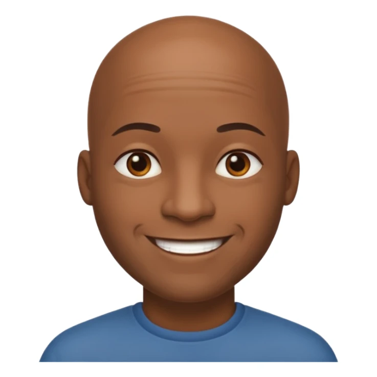 black bald man with strong and smile calm sticker