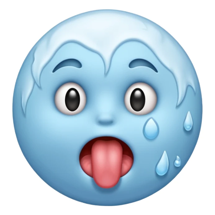 a cold circle emoji with its sticking its tong out sticker