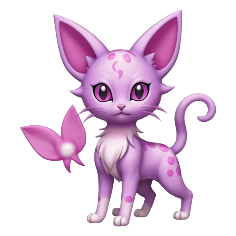 Espeon-Skitty-Fakémon-hybrid-creature (full body)  sticker