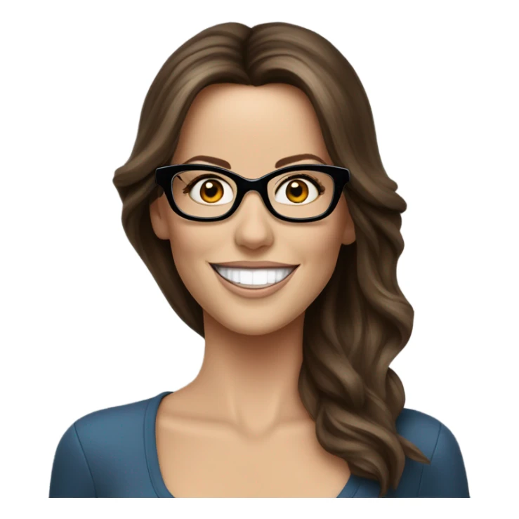 Kate Beckinsale, glasses, blue eyes happy  sticker