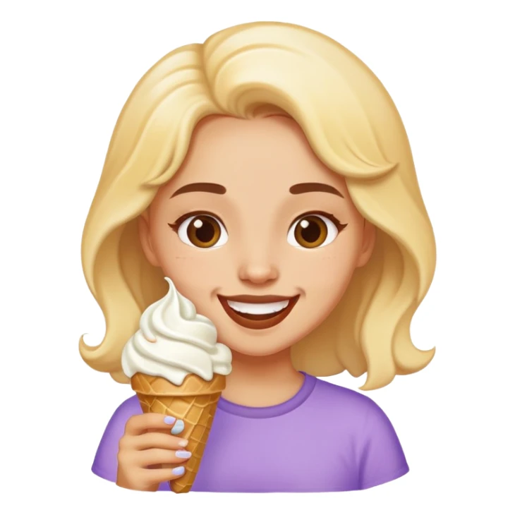 light skin girl eating ice cream  sticker