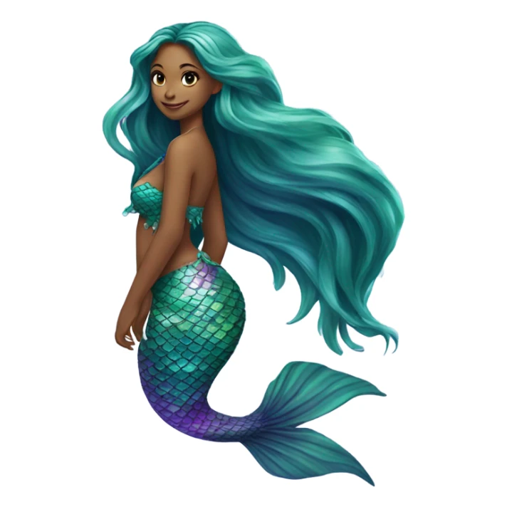 Green and purple mermaid detailed sticker