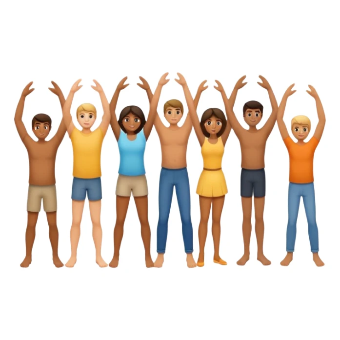 american men and woman photorealistic standing on feet sticker