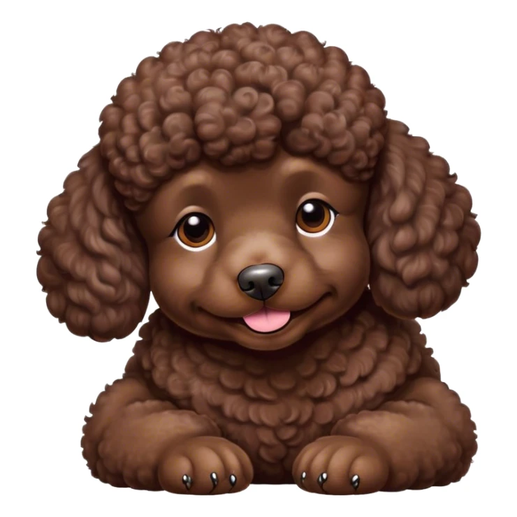 Meme-Worthy Cute Sleeping Chocolate Poodle Portrait Emoji, Head resting peacefully with a contented smile, showcasing a delightfully elegant build and a luxuriously soft, curly chocolate Fur, eyes shut in a serene nap, Simplified yet hilariously adorable features, highly detailed, glowing with a soft, drowsy light, high shine, relaxed and utterly lovable, stylized with an air of playful laziness, bright and heartwarming, soft glowing outline, capturing the essence of a comically sleepy companion, so meme-worthy it feels like it could instantly become the next viral sensation of adorable slumber! sticker