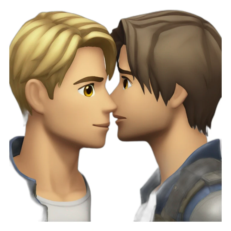 carlos Oliveira and Leon S Kennedy kissing sticker