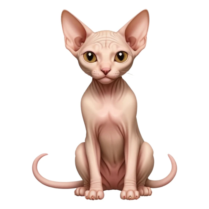 hairless sphynx cat full body sitting winking sticker