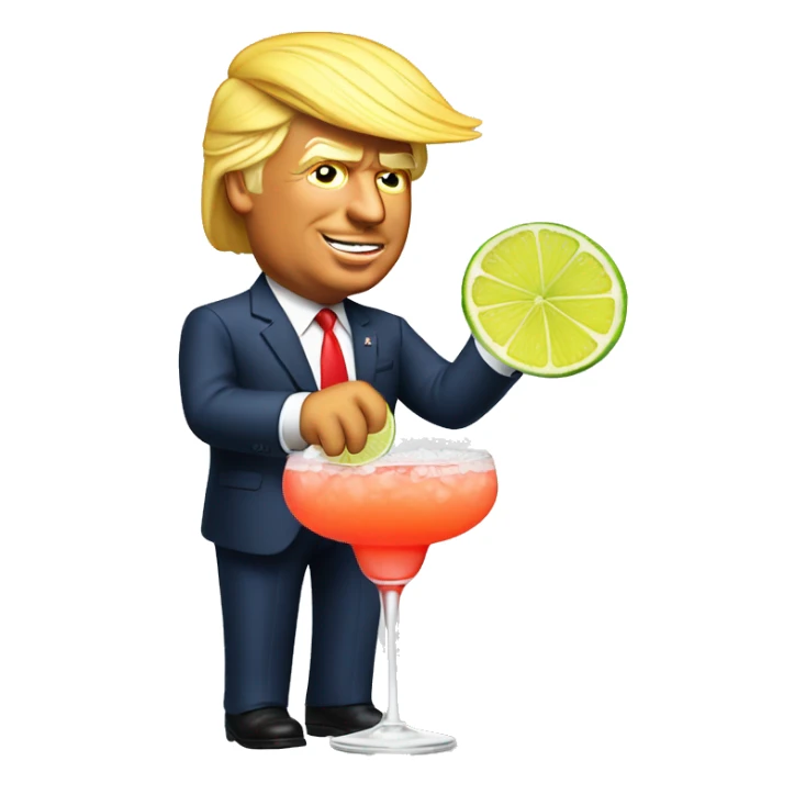 donald trump with a margarita sticker