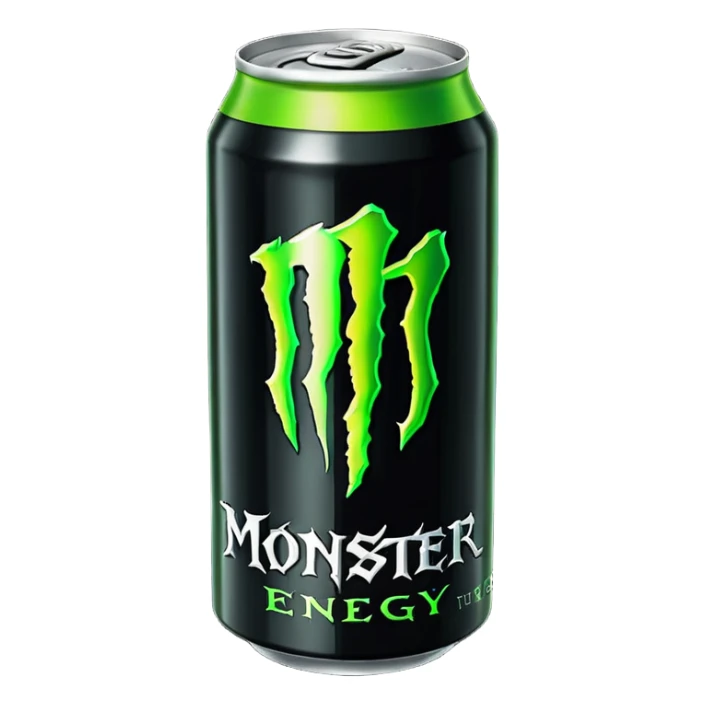 Monster energy Black can with green logo  sticker