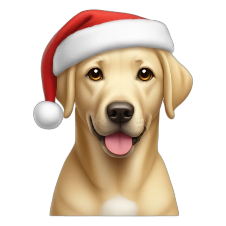 male blonde labrador dressed as santa sticker